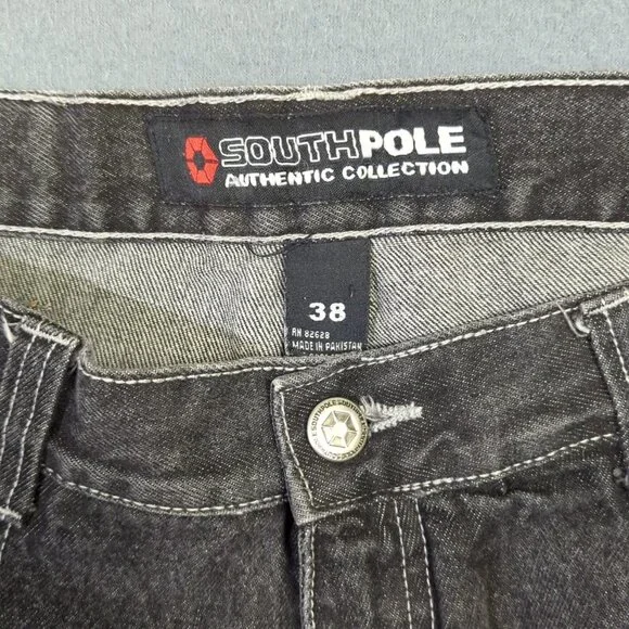 Southpole Jeans Men's 38 Fits 37x31 Black Baggy Denim Authentic Collection Y2K - Picture 13 of 15